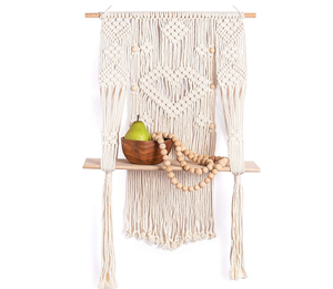 Étagère Murale décorative En Bois Macramé Suspendu Étagère Plante D'intérieur - Product Image 1