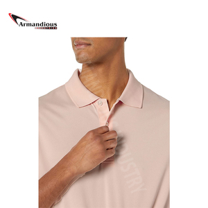 Camiseta de polo de golf de manga corta de alta calidad para hombre Patrón sólido al por mayor de alta calidad - Product Image 4
