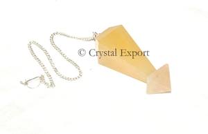 Crystalexport.com stylo pendule pyramide en quartz doré naturel-101 cristal de chakra de guérison fait à la main 15-35mm - Product Image 2