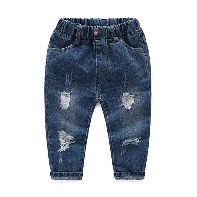 Bán Sỉ Quần Denim Cho Bé Trai Và Bé Gái Quần Jean Trẻ Em Thời Trang Đau Khổ Quần Jean Rách Cho Bé Trai