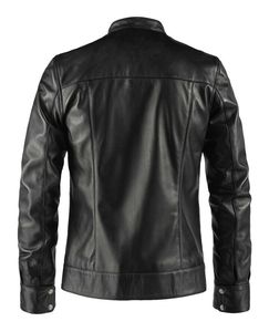 Couleur noire Peau D'agneau Zip de Fermeture Unisexe Moto Motard Veste disponible dans toutes les Couleurs Fabriqué Au Pakistan - Product Image 2