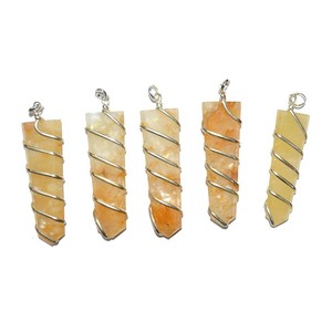 Colgante plano de cuarzo dorado, envoltura de lápiz de cuarzo dorado, mejor oferta - Product Image 1