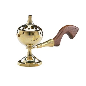 Quemador de incienso y Bakhoor de latón de primera calidad con quemador Oud de mango largo de madera para uso doméstico en hoteles y restaurantes - Product Image 2