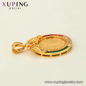 Xuping-colgante de 50 Pesos Centenarios, oro de 24 quilates, oro mexicano, 34227 - Product Image 4