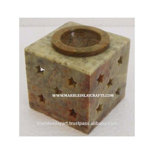 Indian Square Soapstone Aroma <b>Oil</b> <b>Burner</b> Lovely <b>Fragrance</b> <b>Oil</b> <b>Burners</b> - Product Image 1