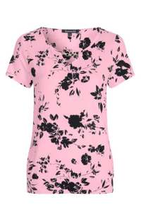 Camiseta de manga corta con cuello redondo para mujer, Camiseta 100% de algodón con diseño personalizado y estampado Floral - Product Image 2