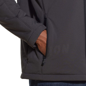 Veste à fermeture éclair en toile pour hommes avec col montant Service d'hiver OEM Veste à fermeture éclair personnalisable au design uni - Product Image 6