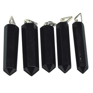 ซื้อออนไลน์สีดำออบซิเดียนดินสอจี้: สีดำ Obsidian ดินสอจี้สำหรับขาย - Product Image 1
