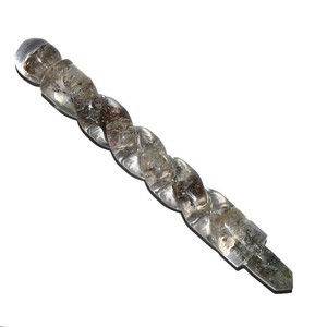 Varitas curativas de cuarzo de cristal estilo Feng Shui, varitas de masaje de piedras preciosas de ágata para curación y protección EMF, mascota de grabado tallado - Product Image 1