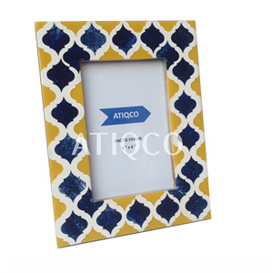 Cadre photo décoratif Atiqco en MDF et résine bleue, support pour cartes photo et souvenirs, modèle 788576, 2 couleurs - Product Image 4