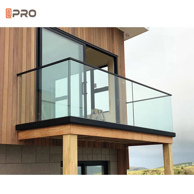 High Quality Outdoor Aluminium Glass Screen Handrail Cheaper Price Balustrade Aluminum Glass Railing Balcony