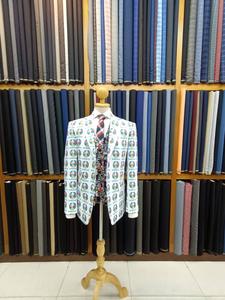Chaqueta de Lana Personalizada para Hombre con Diseño a Cuadros, Resistente al Viento y Transpirable, con Cuello Alto y Decoración de Piel para Primavera - Product Image 4