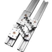 Guía de Rodillos para Puerta Corredera, Riel de Guía Lineal SGR25, Riel de Aluminio con 3, 4 y 5 Ruedas, Bloque SGB25