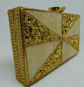 Bolsos y Carteras Lowellcraft.com, Bolso de Mano Metálico con Cuentas y Lentejuelas, Estilo Sobre, para la Noche, de Delhi - Product Image 4