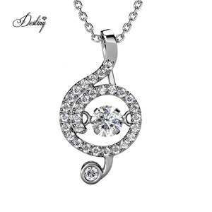 Dancing Crystal Musical Note Pendentif Daisini Orné de Cristaux <span class=keywords><strong>Swarovski</strong></span> Nouvelle Mode Femmes Bijoux <span class=keywords><strong>Collier</strong></span> - Product Image 1