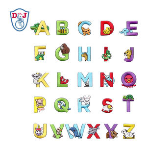 Pegatina de bordado directo de fábrica, parches de letras de animales, parche de sarga bordado para bolso DIY, chaqueta, camiseta - Product Image 1