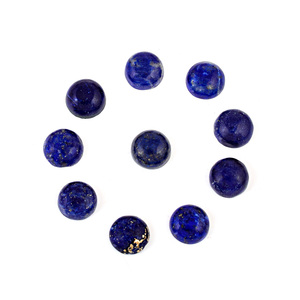 Cabochon rond en Lapis Lazuli naturel, pierre précieuse calibrée, prix de gros, cabochon rond calibré fait main - Product Image 1