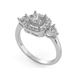 Anillo de oro blanco con diseño de diamante Natural, 10K, listo para enviar - Product Image 1