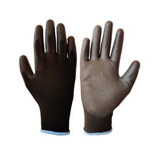 Gants de sécurité anti-coupure en PU noir - Product Image 1