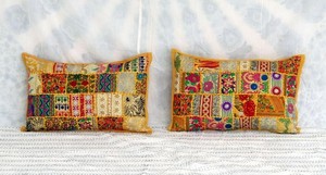 Taie d'oreiller décorative Vintage indien fait à la main, taie d'oreiller décorative colorée - Product Image 2