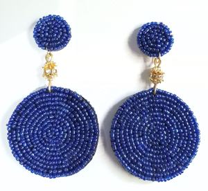 Tendencia Nuevo diseño Color azul Cuentas de semillas Pendiente bordado Pendiente de color personalizado Pendientes de cuentas de vidrio Pendientes - Product Image 3