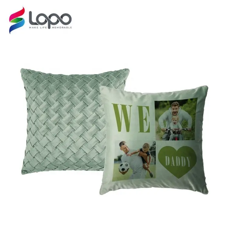 Sublimation Blanks Cushion Covers Velvet Throw Pillow Covers Decorative Square Pillowcases Avocado Green Pillow Cases