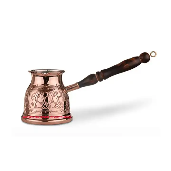 Turkish Copper Coffee Pot Handmade With Embossing And Turkish