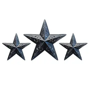 Yaratıcı tasarımcı Metal rustik yıldız düğün dekoratif duvar asılı rustik yıldız en İyi kalite ekonomik lüks galvanizli yıldız