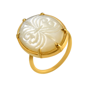 Handmade Natural Gemstone 925 Sterling Silver <b>Pearl</b> <b>Ring</b> for Women Gold Plated Hot Sale - Product Image 1