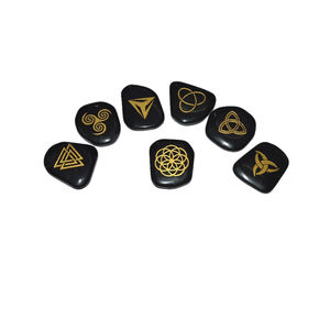 Juego de piedras de Reiki, ónix negro, para exportación de la India - Product Image 1