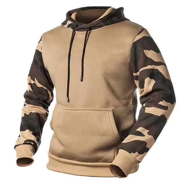 custom camo hoodies men wholesale camouflage hoodie cotton men gym autumn casual pullover fleece sweatshirt