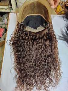 Pelucas de cabello crudo Rizado natural 13X4 Pelucas frontales Cutícula alineada Cabello humano sin procesar 613 Hueso Pelucas de cabello de visón recto - Product Image 3