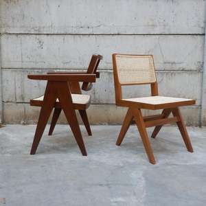 High Quality European Style Dining Chair Designer Chair Wholesale Solid Wood Frame Rattan Back Chair - Product Image 1