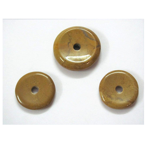 Piedras preciosas de amor curativas pulidas Piedras en forma de donas de jaspe amarillo - Product Image 1