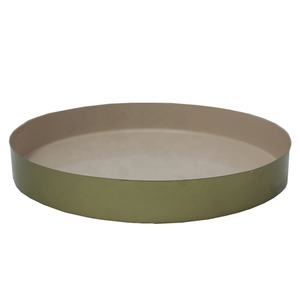 Vente en gros de salade de forme ronde attrayante en fer brillant de couleur crémeuse, assiette en métal pour restaurants faite à la main - Product Image 1