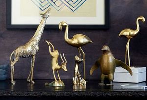 Quality <strong>Handicraft</strong> Brass Birds Animals Sculpture figurine Hand Carved Deer Elephant Dog Swan Decoration Ornaments - Product Image 5
