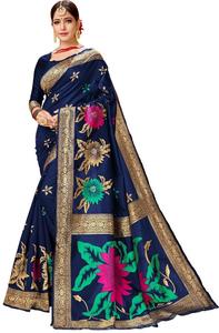 Saris en soie et coton Banarasi, multicolores, designs modernes, lavables, pour occasions spéciales, vêtements de mariage, vente en gros - Product Image 3