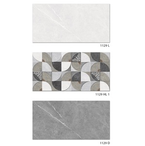 Azulejos de pared de diseño color café con flores y hojas para vestíbulo y balcón 30x60cm - Product Image 3