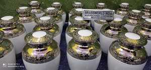 Urna de cremación de latón niquelado de alta calidad, suministro funerario de estilo americano de Brassworld India para adultos - Product Image 4