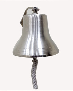Cloche murale de décoration nautique moderne en laiton chromé/nickel poli pour la maison, le bateau et le pub. - Product Image 1