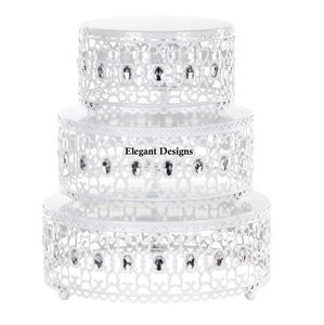 Présentoir à gâteaux en métal de haute qualité, support à trois niveaux, de décoration faite à la main, nouveauté, vente en gros - Product Image 4