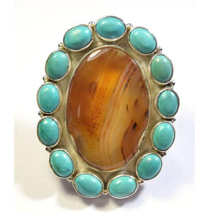 925 Sterling Silver Turquoise Montana Agate <b>Statement</b> <b>Rings</b> - Product Image 2