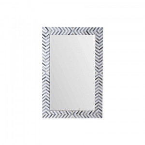 Hueso de incrustación de espejo rectangular en gris y blanco - Product Image 1