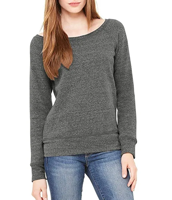 50% polyester 37.5% cotton 12.5% rayon Bella Canvas Sweatshirt Women's Classic Soft Cotton Boat Neck Sweater