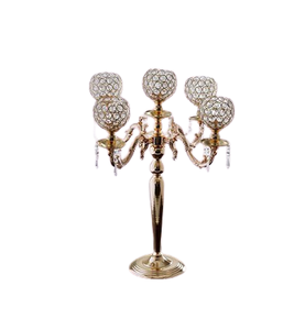 Brass And <b>Crystal</b> <b>Ball</b> Candelabra Attractive Design Large Size Centerpieces With Highest Quality For Best Selling - Product Image 3