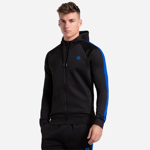 Huzaifa ชุดวอร์มสำหรับผู้ชายสีดำสีน้ำเงินโลโก้แบบลำลองสไตล์ฟิตเนสได้รับการยอมรับแอปเงินสด XL - Product Image 2