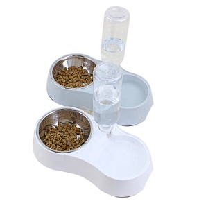 Automatic feeding food and water bowl pet dogs combination storage bucket melamine pet water fountain