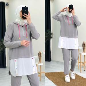 New Season Women Two-piece <b>Long</b> Dress Islamic Clothing Abaya <b>Kaftan</b> Muslim Islamic Fashion Turkish Quality - Product Image 1