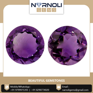 Pierres précieuses à facettes en améthyste, forme ronde et brillante, 100% naturelle, excellente qualité - Product Image 5