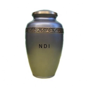 Urna para cenizas de cuerpo humano, borde decorativo, cenizas para adultos, urnas de cremación con acabado antiguo conmemorativo, suministros funerarios personalizados, urnas - Product Image 1